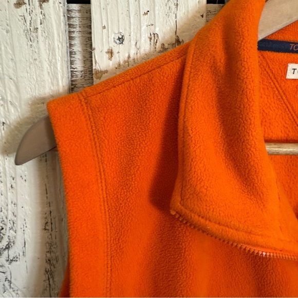 VTG Y2K Tommy Hilfiger Full Zip Fleece Vest Women Size XL Orange Clueless Vibes - Picture 5 of 11